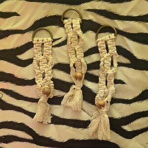 BOHO Handmade Cream Macramé Keychain. Price is Per each.